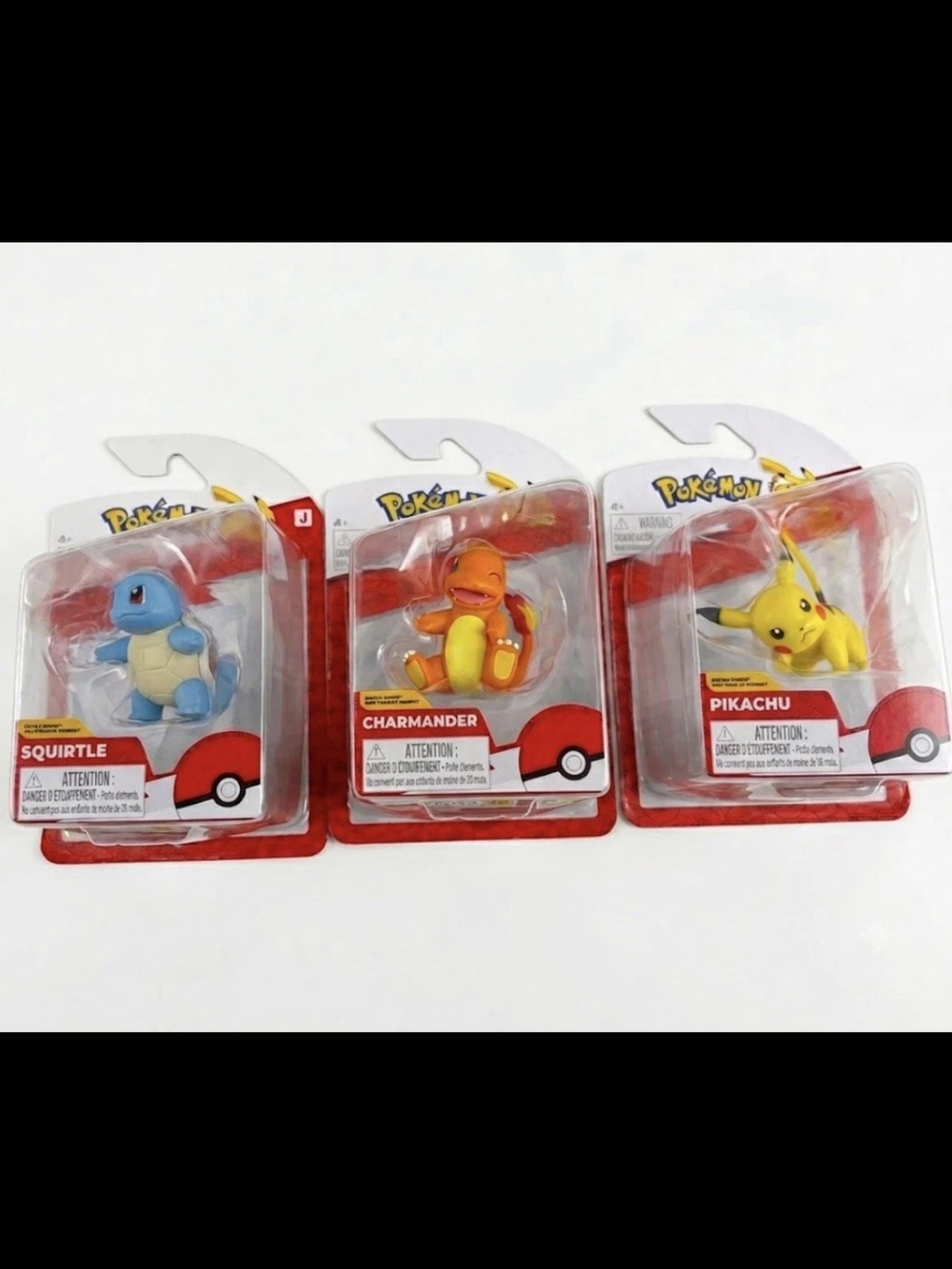 Pokemon Battle Figures Lot Of 3 Jazwares NEW Pikachu Squirtle Charmander